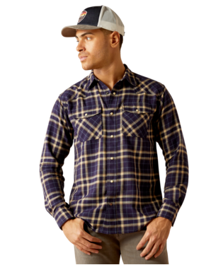 MNS HAYES RETRO SNP LONG SLEEVE SHIRT DARK DENIM