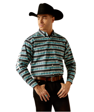 MNS TEAM OSBORNE LONG SLEEVE SHIRT TURQUOISE/WHITE