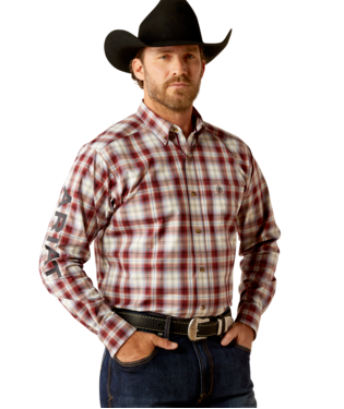 MNS PRO TEAM OSCAR LONG SLEEVE SHIRT DARK RED/NAVY