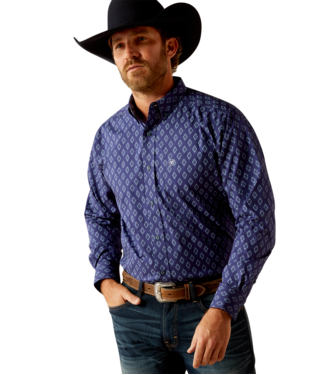 MNS CADE LONG SLEEVE BUTTON UP SHIRT NAVY