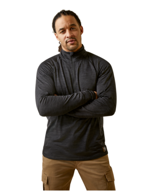 MNS RBR GRDWK BASELAYER 1/4 ZIP LONG SLEEVE T SHIRT BLACK