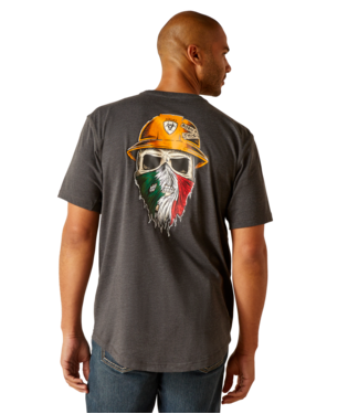 MNS RBR WKMN BORN SHORT SLEEVE T SHIRT CHARCOAL/MEXICO FLAG