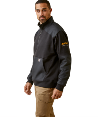 MNS RBR WKMN DCNV 1/4 ZIP SWEATSHIRT BLACK