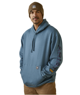 SWEATSHIRT, MNS REBAR GRAPHIC HOODIE INDIAN TEAL HEATHER