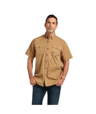 MNS REBAR WSHD TWILL SHORT SLEEVE WORK SHIRT KHAKI