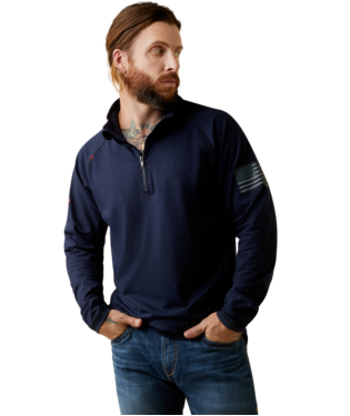 MNS FR CMBT STR 1/4 ZIP LONG SLEEVE WORK SHIRT NAVY