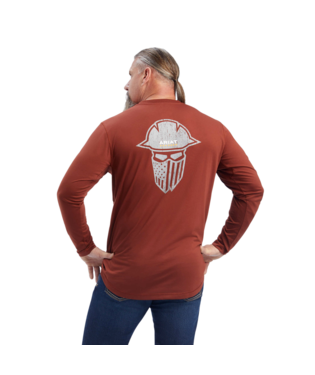 MNS REBR WKMN FLL CVERAG LONG SLEEVE T SHIRT MAHOGANY/GREY