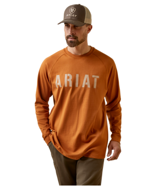 MNS REBAR CTNSTR BLOC LONG SLEEVE T SHIRT CARAMEL CAFE
