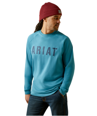 MNS REBAR CTNSTR BLOC LONG SLEEVE T SHIRT STORM BLUE