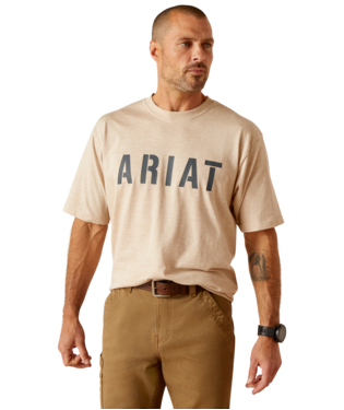 MNS RBR CTNSTRNG BLOC SHORT SLEEVE T SHIRT OAT HEATHER