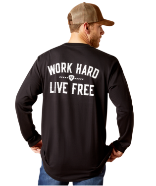 MNS RBR COTTON STRONG WHLF LONG SLEEVE T SHIRT BLACK