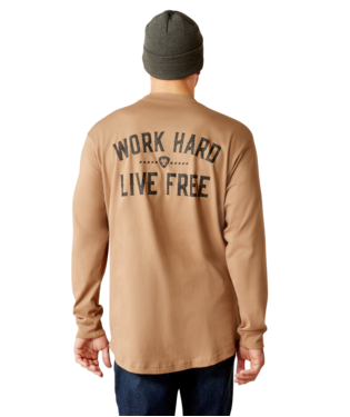 MNS RBR COTTON STRONG WHLF LONG SLEEVE T SHIRT KHAKI