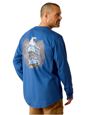 MNS RBR WORKMAN EAGLE LONG SLEEVE T SHIRT GLACIER BLUE