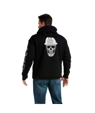 SWEATSHIRT, MNS RBR RGHNCK PULLOVER HOODIE BLACK