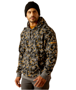 SWEATSHIRT, MNS RBR WORKMAN SHARD CAMO HOODIE CHARCOAL GREY