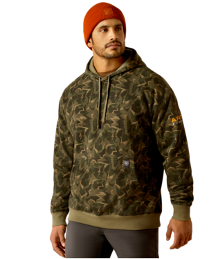 SWEATSHIRT, MNS RBR WORKMAN SHARD CAMO HOODIE DEEP LICHEN
