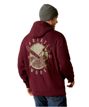 SWEATSHIRT, MNS REBAR WORKMAN CHAINSAW HOODIE MALBEC