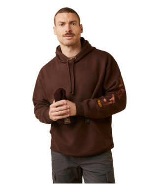 SWEATSHIRT, MNS REBAR GRAPHIC HOODIE CHOCOLATE CHIP/COFFEE BEANN