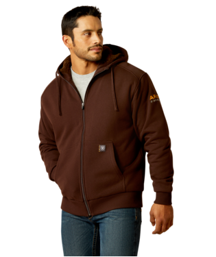 SWEATSHIRT, MNS RBR ALL-WTHR SHRP-LND FULL ZIP HOODIE COFFEE BEAN