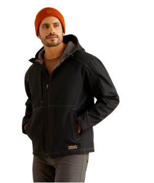 MNS RBR SHERPA STRCH CNVS SFTSH JACKET BLACK