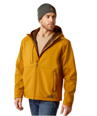 MNS RBR SHERPA STRCH CNVS SFTSHL JACKET BROWN