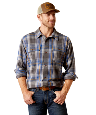 MNS RBR HEAVY FLNL LONG SLEEVE WORK SHIRT CHARCOAL HEATHER