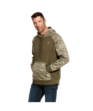 SWEATSHIRT, MNS PATRIOT HOODIE SAGE CAMO