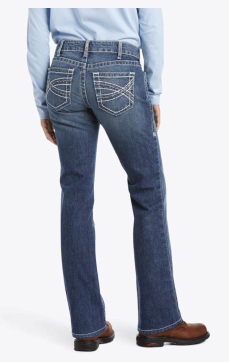 WMS FR MD RSE ENTW BOOT CUT JEANS OCEANSIDE