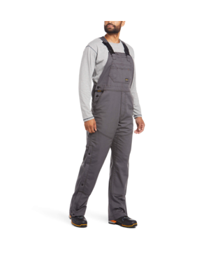 MNS REBAR DURACANVAS UNLINED BIB OVERALLS GREY