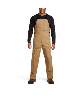 Ariat Men's Rebar DuraCanvas Unlined Work Bib- Khaki