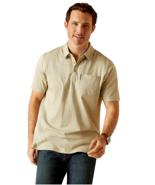 MNS CHORLEY SHORT SLEEVE POLO SAGE HEATHER