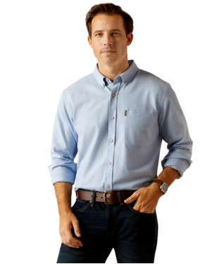 MNS SIMMENTAL LONG SLEEVE SHIRT CHAMBRAY BLUE