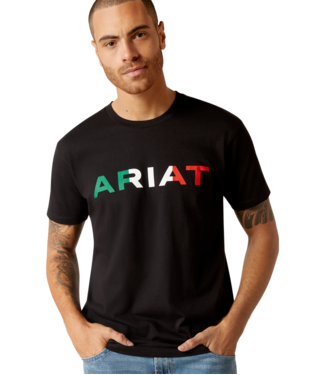 MNS ARIAT VIVA MEXICO SHORT SLEEVE T SHIRT BLACK