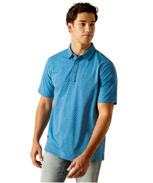 MNS RETRO SHORT SLEEVE POLO BLUE RIDGE