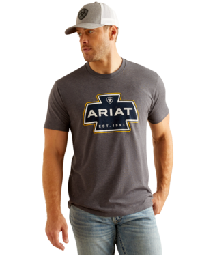 MNS ARIAT SW SHAPE SHORT SLEEVE T SHIRT TITANIUM HEATHER