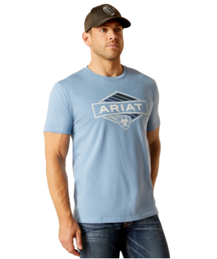 MNS ARIAT VNTG HX STRAP SHORT SLEEVE T SHIRT LIGHT BLUE HEATHER