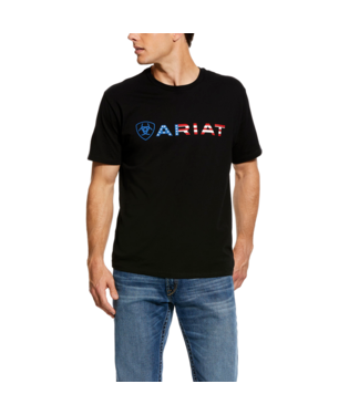 MNS USA WORDMARK SHORT SLEEVE T SHIRT BLACK