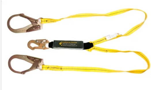  6 ft. Double Leg external shock absorbing Lanyard with Tie-back D-Ring - Shock Absorbing Lanyards