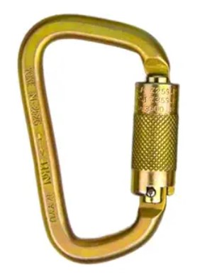 Carabiner, high strength steel, 3/4 inch locking gate - Hooks & Carabiners