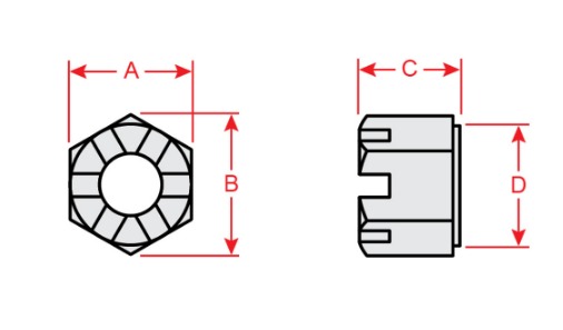 #6 hex nut (355NUT#6) - Temporary Horizontal Sys
