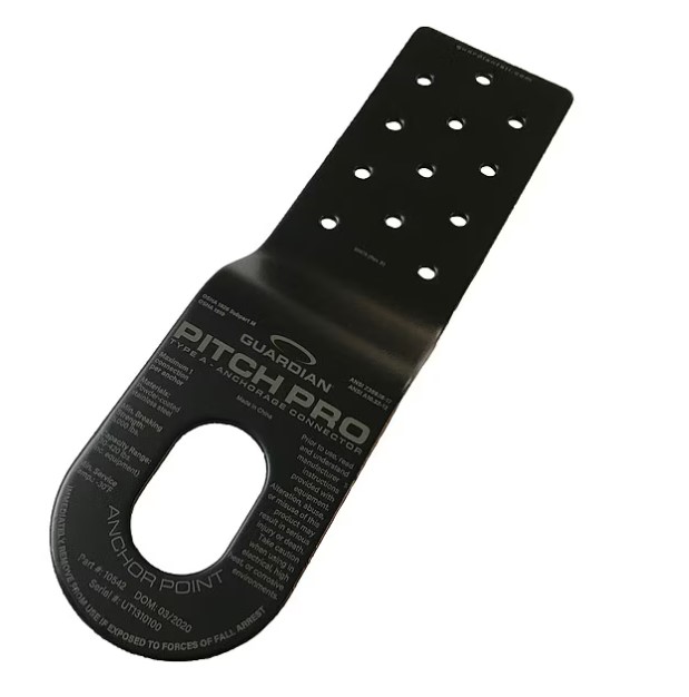 Pitch Pro slotted roof anchor, black steel, quantity of 1 - Residential Anchors