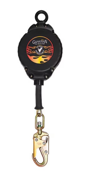 16 FT Velocity galvanized cable SRL with swivel indicating snap hook, swivel top, includes carabiner - Overhead Anchored SRLs Class 1