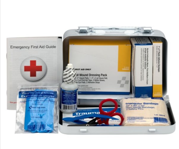 10 Person Vehicle First Aid Kit, Metal Case