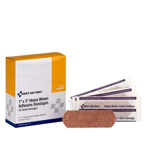 1"x3" Heavy Woven Fabric Bandages, 50/box 
