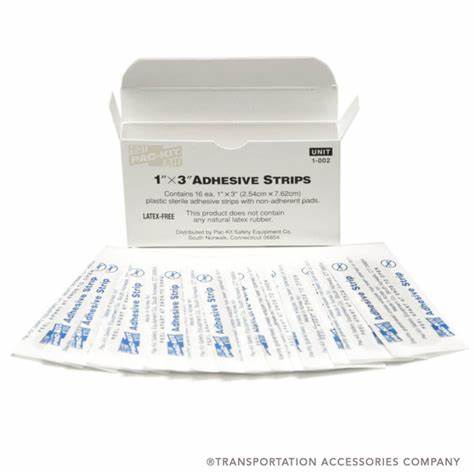 1"x3" Plastic Bandages, 16/box 60/case