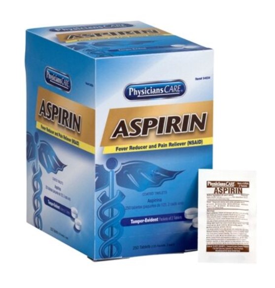 PhysiciansCare Aspirin 125x2/box 24/case