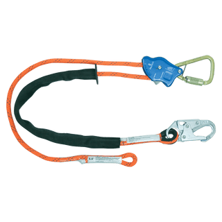 10' Rope Positioning Lanyard Steel Snap + Steel Carabiner