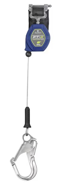 8' Cable FT-X Class 2 LE SRL, Single-leg with Aluminum Rebar Hook