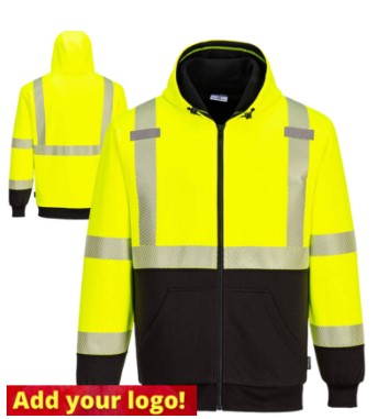 Hi-Vis Thermal Two Tone Zipped Hoodie Yellow/Black 4XL R