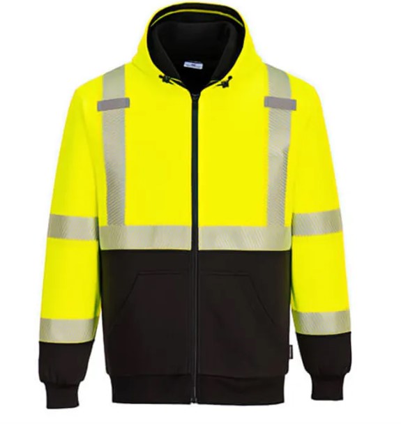 Hi-Vis Thermal Two Tone Zipped Hoodie Yellow/Black 5XL R